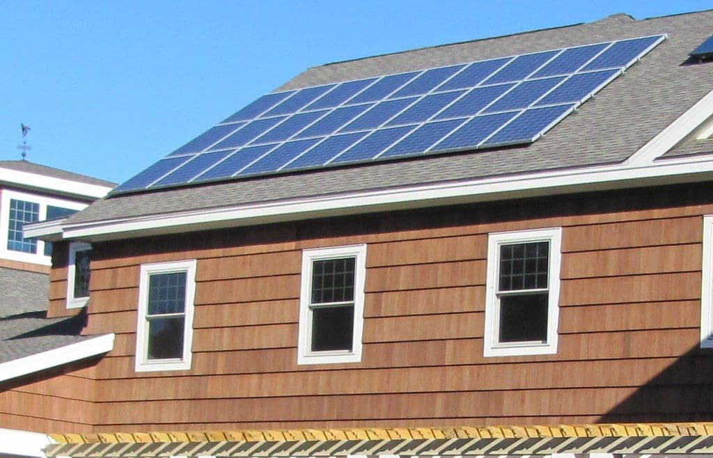 House with solar panels on its roof